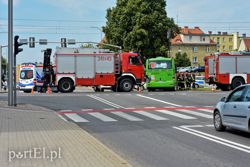 Elbląg Autobus zderzył się z osobówką