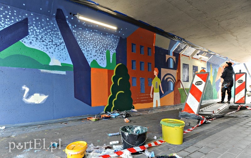 Elbląg Nowy mural w mieście 