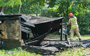 Pożar pustostanu na Wiejskiej