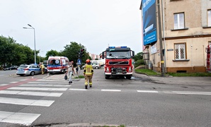 Kolizja przy komendzie policji