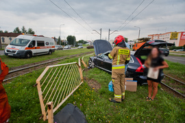 Zderzenie citroena z volvo na ul. Węgrowskiej