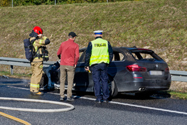 BMW spłonęło na S7