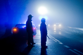 Uderzenie w drzewo w gęstej mgle