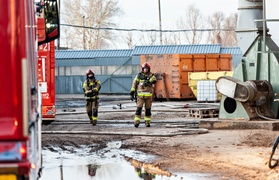 Pożar magazynu przy ul. Piławskiej