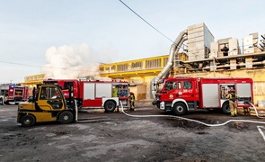 Pożar magazynu przy ul. Piławskiej