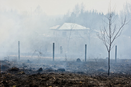 Pożar traw w Gronowie Górnym