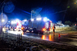Spłonął dom podcieniowy w Kamienniku Wielkim