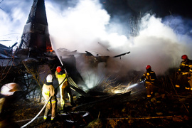 Spłonął dom podcieniowy w Kamienniku Wielkim