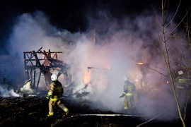 Spłonął dom podcieniowy w Kamienniku Wielkim