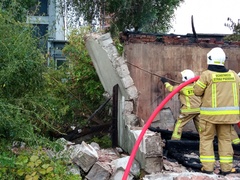 Pożar pustostanu w Tolkmicku