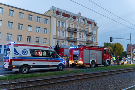 Wypadek na Grunwaldzkiej, trzy osoby w szpitalu
