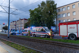 Wypadek na Grunwaldzkiej, trzy osoby w szpitalu