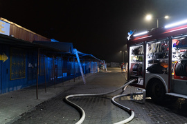 Pożar pawilonu na targowisku