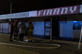 Pożar pawilonu na targowisku