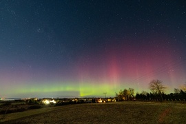 Zorza polarna nad Elblągiem i regionem