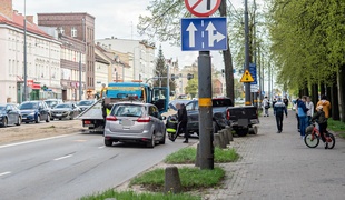 Zderzenie trzech aut na Grunwaldzkiej