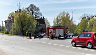 Potrącenie motocyklisty na Warszawskiej