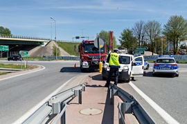 Potrącenie motocyklisty na Warszawskiej