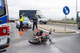 Zderzenie z motocyklem na Akacjowej