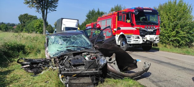 Poważny wypadek drogowy w okolicach Płoskini