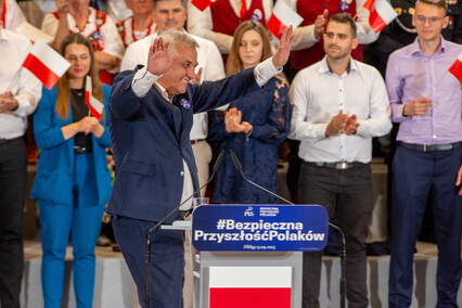 Jarosław Kaczyński w Elblągu. O prawach kobiet i dogonieniu Danii
