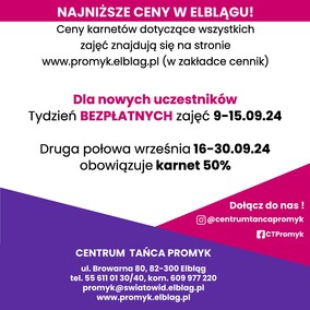 We wrześniu ruszamy pełną parą - nowy sezon w Centrum Tańca Promyk!