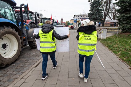 Rolnicy protestowali w Elblągu. „Żywność spoza UE jest nafaszerowana pestycydami”