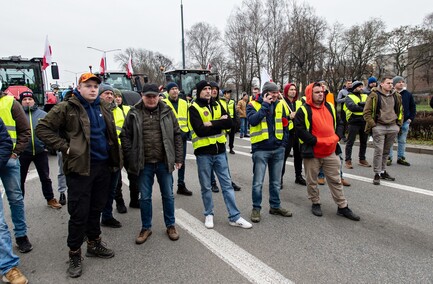 Rolnicy protestowali w Elblągu. „Żywność spoza UE jest nafaszerowana pestycydami”