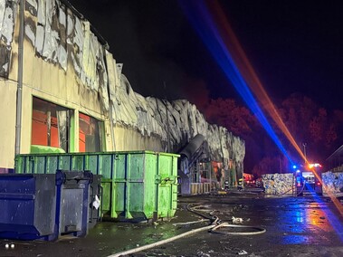 Pożar sortowni śmieci w Elblągu