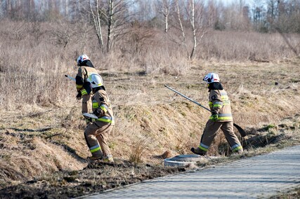 Pożar traw przy Wschodniej