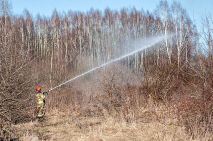 Pożar traw przy Wschodniej