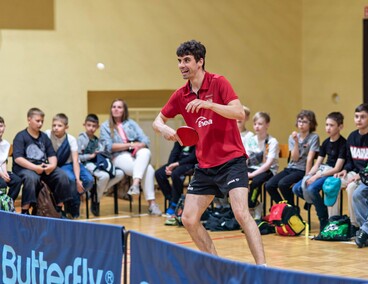 Jakub Dyjas zachęcał do tenisa stołowego