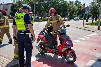 Potrącenie motorowerzysty