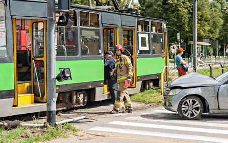 Kolizja z tramwajem na Grunwaldzkiej