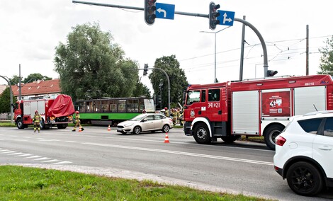 Kolizja z tramwajem na Grunwaldzkiej