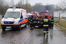 Volkswagenem dachował na Łęczyckiej