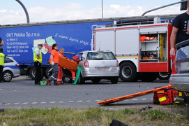 Wypadek na skrzyżowaniu Żuławskiej z obwodnicą
