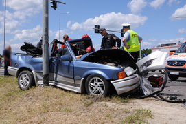 Wypadek na skrzyżowaniu Żuławskiej z obwodnicą