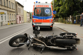 Potrącenie motocyklisty na Robotniczej