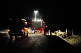 Zderzenie i dachowanie na S22