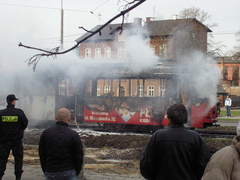 Na Robotniczej spłonął tramwaj