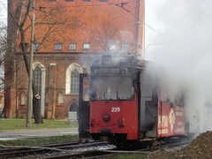 Na Robotniczej spłonął tramwaj