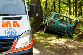 Wypadek w Hucie Żuławskiej: jedna osoba ranna