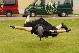 Wrony „sfrunęły” z dachu teatru