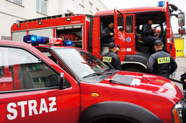 Strażacy zabezpieczają mecz Grecja - Niemcy