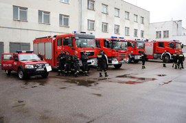 Strażacy zabezpieczają mecz Grecja - Niemcy