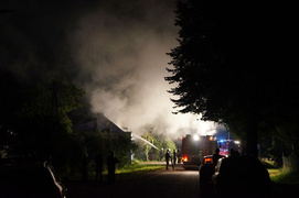 Nocny pożar w Gronowie Elbląskim