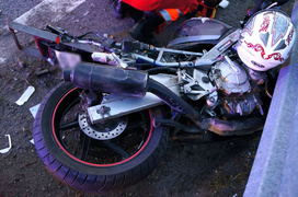 Węzeł Wschód: wypadek motocyklisty