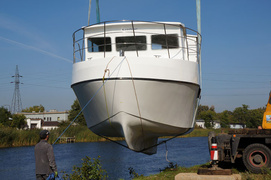 Pierwszy elbląski kuter już na wodzie