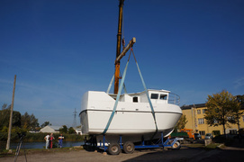 Pierwszy elbląski kuter już na wodzie